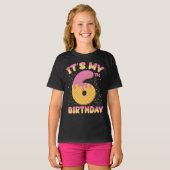 Cute Ice Cream Het is mijn zesde verjaardag, 6 jaa T-shirt (Voorkant volledig)
