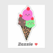 Cute Ice Cream - Kawaii Space Cone Sticker (Vel)