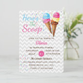 Cute Ice Cream Kids Birthday Party Invision Kaart (Staand voorkant)