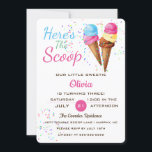 Cute Ice Cream Kids Birthday Party Invision Kaart<br><div class="desc">kinder zomerpartij</div>