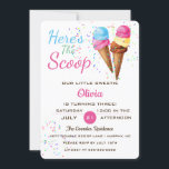 Cute Ice Cream Kids Birthday Party Invision Kaart<br><div class="desc">kinder zomerpartij</div>