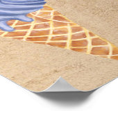 Cute Ice Cream Party Baby Girl 2 jaar of ouder Poster (Hoek)