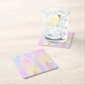 Cute Ice Cream Pastel Summer Ombré Kartonnen Onderzetters (Insitu)