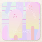 Cute Ice Cream Pastel Summer Ombré Kartonnen Onderzetters (Voorkant)