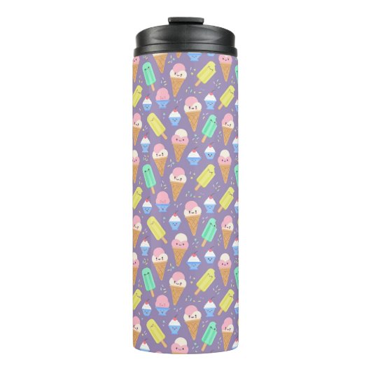 Cute Ice Cream Pattern – Adorable Frozen Treat Thermosbeker (Voorkant)