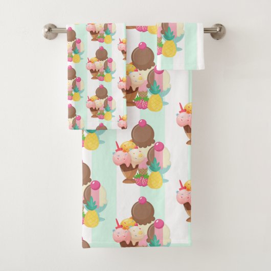 Cute Ice Cream Pattern Bad Handdoek (Insitu)
