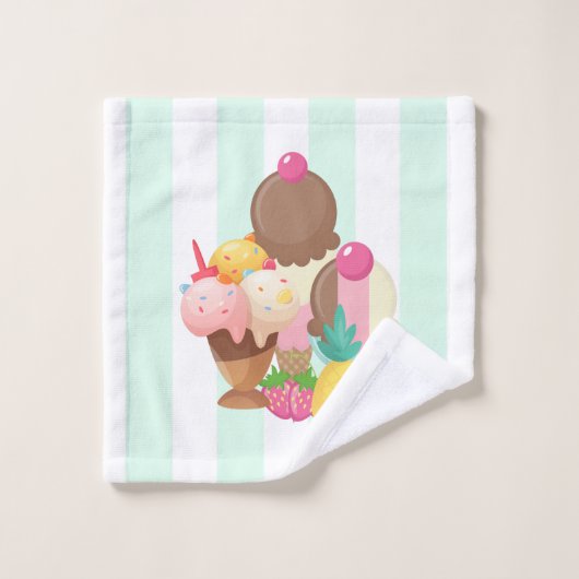 Cute Ice Cream Pattern Bad Handdoek (Wasdoekje)