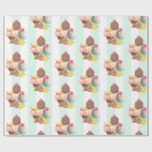Cute Ice Cream Pattern Cadeaupapier (Vlak)