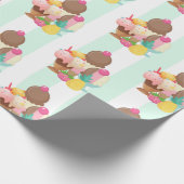 Cute Ice Cream Pattern Cadeaupapier (Hoek)