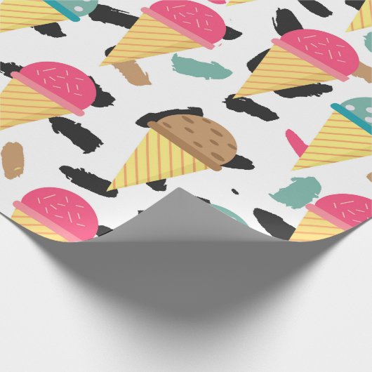 Cute Ice Cream Pattern Cadeaupapier (Hoek)