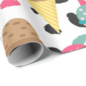 Cute Ice Cream Pattern Cadeaupapier (Rol Hoek)