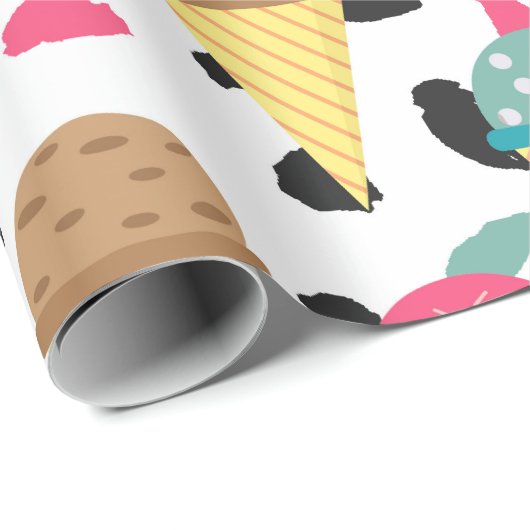 Cute Ice Cream Pattern Cadeaupapier (Rol Hoek)