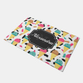 Cute Ice Cream Pattern Deurmat (Schuin)