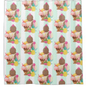 Cute Ice Cream Pattern Douchegordijn (Voorkant)