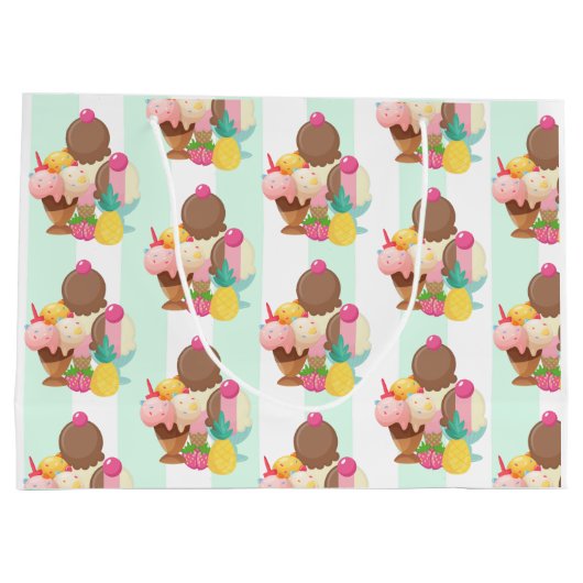 Cute Ice Cream Pattern Groot Cadeauzakje (Achterkant)