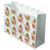 Cute Ice Cream Pattern Groot Cadeauzakje (Voorkant Gekanteld)