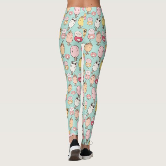 Cute Ice Cream Pattern-Leggings Leggings (Achterkant)