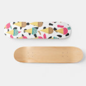 Cute Ice Cream Pattern Persoonlijk Skateboard (Horizontaal)