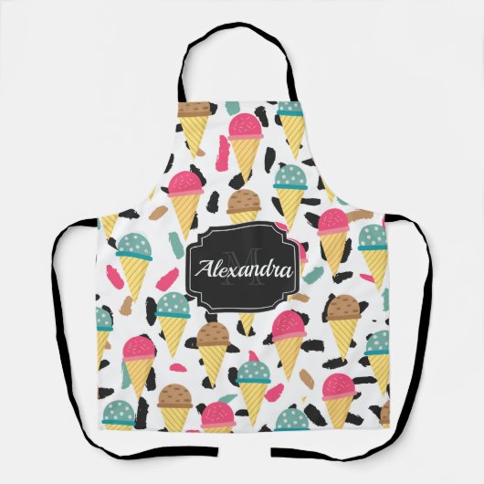 Cute Ice Cream Pattern Schort (Voorkant)