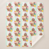 Cute Ice Cream Pattern Sherpa Deken (Voorkant)