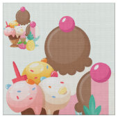 Cute Ice Cream Pattern Stof (Close Up)