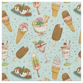 Cute Ice Cream Pattern Stof