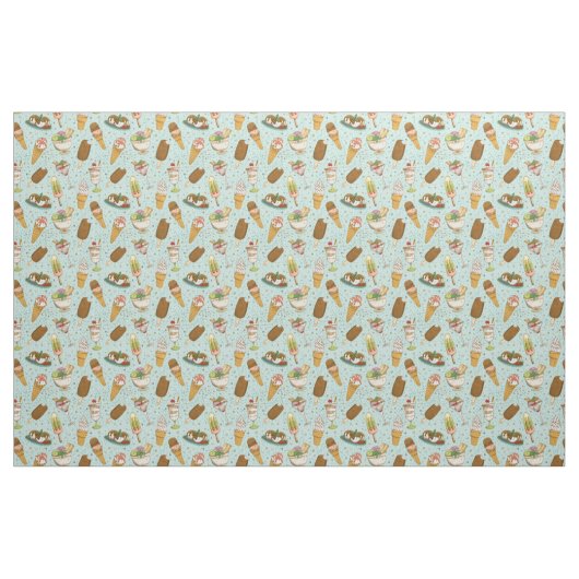 Cute Ice Cream Pattern Stof (Fat Quarter)