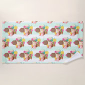 Cute Ice Cream Pattern Strandlaken (Voorkant)