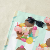 Cute Ice Cream Pattern Strandlaken (In situ)