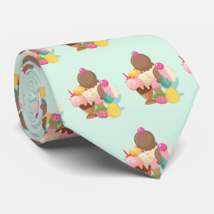 Cute Ice Cream Pattern Stropdas