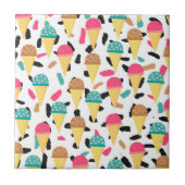 Cute Ice Cream Pattern Tegeltje (Voorkant)