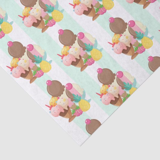 Cute Ice Cream Pattern Tissuepapier (Detail)