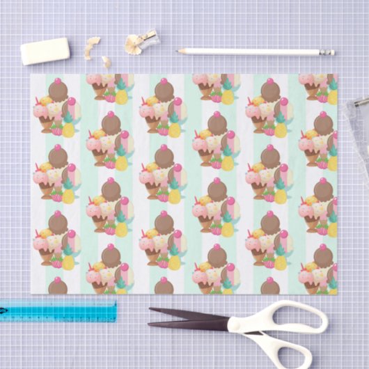 Cute Ice Cream Pattern Tissuepapier (Craft)