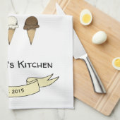 Cute Ice Cream Personlised Kitchen Theedoek (Quarter Fold)