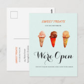 Cute Ice Cream shop We zijn open Briefkaart (Voorkant / Achterkant)