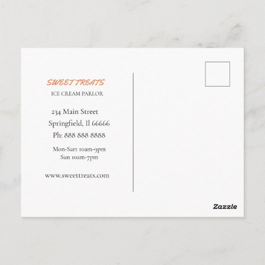 Cute Ice Cream shop We zijn open Briefkaart (Achterkant)