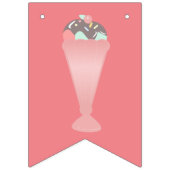 Cute Ice Cream Sundae Pink Pastel Sprinkles Vlaggetjes (Tweede vlag)