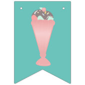 Cute Ice Cream Sundae Pink Pastel Sprinkles Vlaggetjes (Eerste vlag)