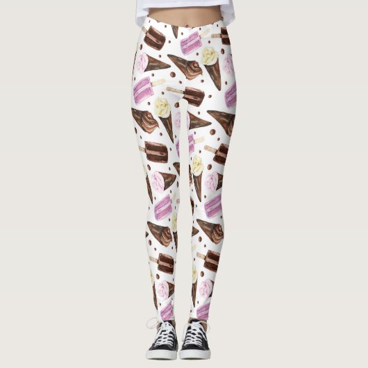 Cute Ice Cream Treappatroon Leggings (Voorkant)