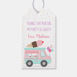 Cute Ice Cream Truck Birthday Bedankt Cadeaulabel