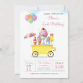 Cute Ice Cream Truck Birthday Kaart (Voorkant)