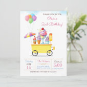 Cute Ice Cream Truck Birthday Kaart (Staand voorkant)