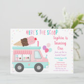 Cute Ice Cream Truck Birthday Kaart (Staand voorkant)