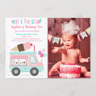 Cute Ice Cream Truck Birthday Kaart