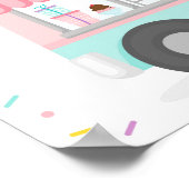 Cute Ice Cream Truck Birthday Welkom Poster (Hoek)