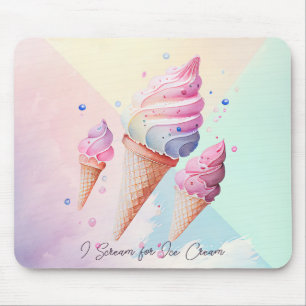 Cute Ice Cream-waterverf Muismat