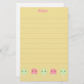 Cute Ice Creams Oranje Briefpapier (Voorkant / Achterkant)