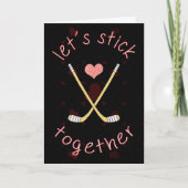 Cute Ice Hockey Valentijnsdag Kaart (Voorkant)