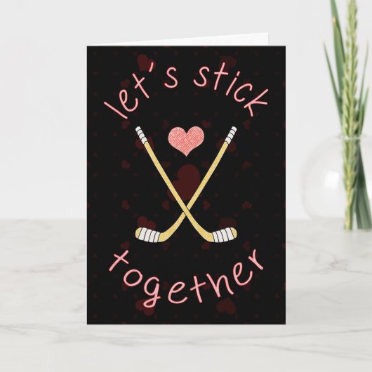 Cute Ice Hockey Valentijnsdag Kaart (Voorkant)