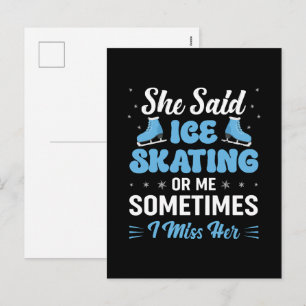 Cute Ice Rink Synchronized is Calling Feestdagenkaart